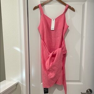 Storets pink wrap dress small 100% ramie nwt